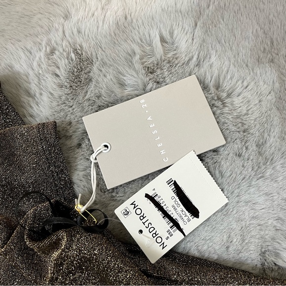 CHELSEA28 Metallic Midi Dress Black Gold Thanksgiving Christmas Holiday Party S - Picture 5 of 13